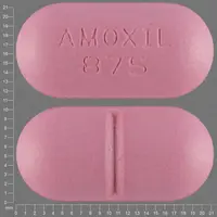 Amoxicillin (Amoxicillin)-AMOXIL 875-875 mg-Pink-Capsule-shape