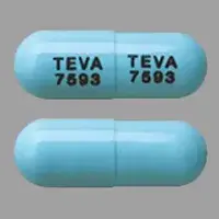 Atomoxetine (Atomoxetine [ at-oh-mox-e-teen ])-TEVA 7593 TEVA 7593-40 mg-Blue-Capsule-shape