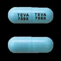 Atomoxetine (Atomoxetine [ at-oh-mox-e-teen ])-TEVA 7593 TEVA 7593-40 mg-Blue-Capsule-shape