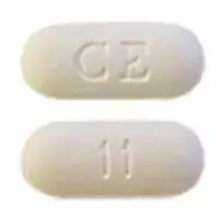 Ciprofloxacin (injection) (Ciprofloxacin (injection) [ sip-roe-flox-a-sin ])-CE 11-500 mg-White-Capsule-shape