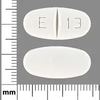 Levetiracetam (monograph) (Keppra)-E 13-1000 mg-White-Oval