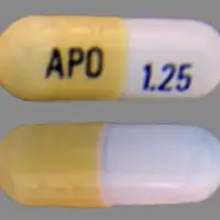 Ramipril (Ramipril [ ram-i-pril ])-APO 1.25-1.25 mg-Yellow & White-Capsule-shape