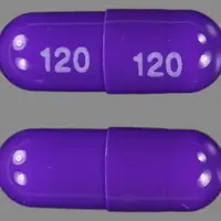 Diltiazem (Diltiazem (oral/injection) [ dil-tye-a-zem ])-120 120-120 mg-Purple-Capsule-shape