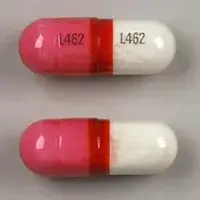 Allergy (diphenhydramine hcl) (Diphenhydramine [ dye-fen-hye-dra-meen ])-L462 L462-25 mg-Pink & White-Capsule-shape