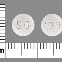 Donepezil (Donepezil (oral) [ doe-nep-e-zil ])-SG 139-5 mg-White-Round