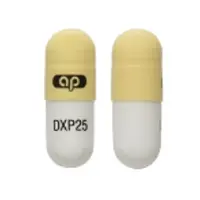 Doxepin (systemic) (monograph) (Sinequan)-ap DXP25-25 mg-White-Capsule-shape