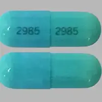 Doxycycline (systemic) (monograph) (Doryx)-2985 2985-100 mg-Blue-Capsule-shape