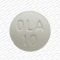 Olanzapine (Olanzapine (oral) [ oh-lanz-a-peen ])-APO OLA 10-10 mg-White-Round