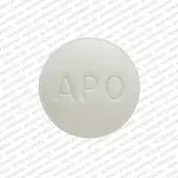 Olanzapine (Olanzapine (oral) [ oh-lanz-a-peen ])-APO OLA 5-5 mg-White-Round