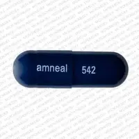 Potassium chloride (Potassium chloride [ poe-tass-ee-um ])-amneal 542-10 mEq  (750 mg)-Blue-Capsule-shape