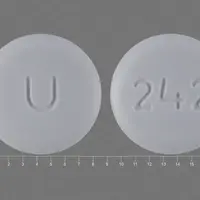 Amlodipine (Amlodipine [ am-loe-di-peen ])-U 242-5 mg-White-Round