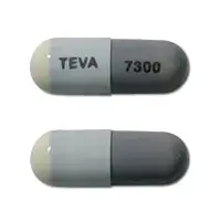 Minocycline (Minocycline [ mye-no-sye-kleen ])-TEVA 7300-75 mg-Gray & White-Capsule-shape