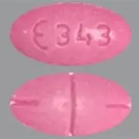 Amphetamine sulfate (Amphetamine [ am-fet-a-meen ])-E 343-15 mg-Pink-Oval