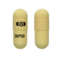 Doxepin (capsules, oral concentrate) (Doxepin (capsules, oral concentrate) [ dox-e-pin ])-ap DXP50-50 mg-White-Capsule-shape