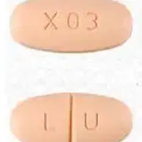 Levetiracetam (monograph) (Keppra)-LU X03-750 mg-Orange-Oval