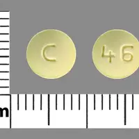 Olanzapine (injection) (Olanzapine (injection) [ oh-lan-za-peen ])-C 46-5 mg-Yellow-Round