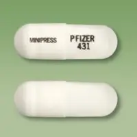 Prazosin (Prazosin [ pra-zoe-sin ])-MINIPRESS PFIZER 431-1 mg-White-Capsule-shape