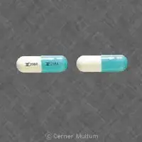 Doxycycline (systemic) (monograph) (Doryx)-Z2984 Z2984-50 mg-Turquoise & White-Capsule-shape