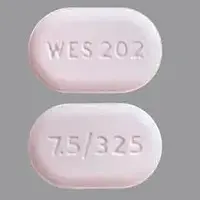 Oxycodone and acetaminophen (Oxycodone and acetaminophen [  ox-i-koe-done-and-a-seet-a-min-oh-fen ])-WES 202 7.5/325-325 mg / 7.5 mg-Pink-Capsule-shape