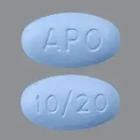 Amlodipine and atorvastatin (Amlodipine and atorvastatin [ am-loe-di-peen-and-a-tor-va-sta-tin ])-APO 10/20-10 mg / 20 mg-Blue-Oval