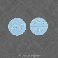 Amoxapine (Amoxapine [ a-mox-a-peen ])-5715 DAN 100-100 mg-Blue-Round