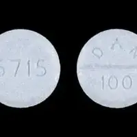 Amoxapine (Amoxapine [ a-mox-a-peen ])-5715 DAN 100-100 mg-Blue-Round
