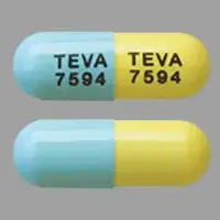 Atomoxetine (Atomoxetine [ at-oh-mox-e-teen ])-TEVA 7594 TEVA 7594-60 mg-Blue & Yellow-Capsule-shape