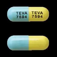 Atomoxetine (Atomoxetine [ at-oh-mox-e-teen ])-TEVA 7594 TEVA 7594-60 mg-Blue & Yellow-Capsule-shape