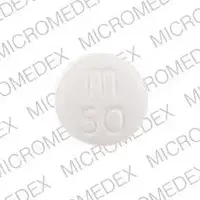 Metoprolol (Metoprolol [ me-toe-pro-lol ])-m 50-50 mg-White-Round