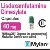 Lisdexamfetamine (Lisdexamfetamine [ lis-dex-am-fet-a-meen ])-MYLAN LE 40 MYLAN LE 40-40 mg-Green & White-Capsule-shape