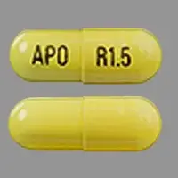 Rivastigmine transdermal (Rivastigmine transdermal [ riv-a-stig-meen ])-APO R1.5-1.5 mg-Yellow-Capsule-shape