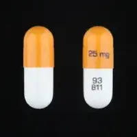 Nortriptyline (Nortriptyline [ nor-trip-ti-leen ])-25 mg 93 811-25 mg-White / Orange-Capsule-shape