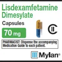 Lisdexamfetamine (Lisdexamfetamine [ lis-dex-am-fet-a-meen ])-MYLAN LE 70 MYLAN LE 70-70 mg-Blue & Orange-Capsule-shape