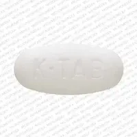 Potassium chloride (Potassium chloride [ poe-tass-ee-um ])-K-TAB-20 mEq (1500 mg)-White-Oval
