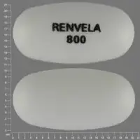 Renvela (Sevelamer [ se-vel-a-mer ])-RENVELA 800-sevelamer carbonate 800 mg-White-Oval